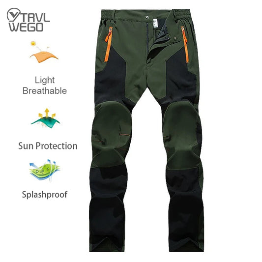 Men Summer Sports breathable Pants Hiking Camping Quick Dry UV Resistant Elastic Thin