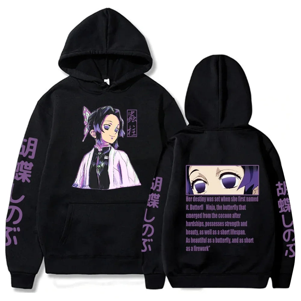 2025 Harajuku Demon Slayer Hoodie Kamado Nezuko Graphic Print Women Sweatshirts