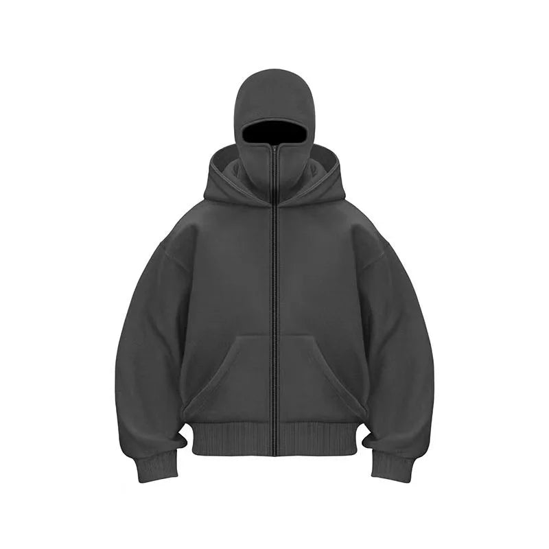 New Men's Casual Sportswear With Hooded Mask Design, Sporty and Fashionable Hoodie