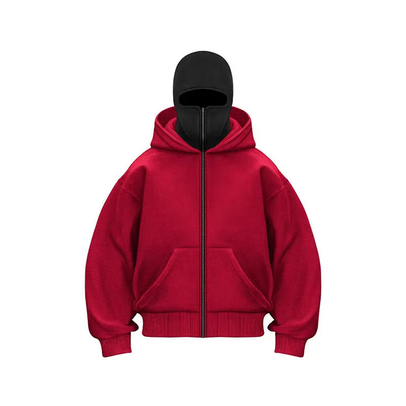New Men's Casual Sportswear With Hooded Mask Design, Sporty and Fashionable Hoodie