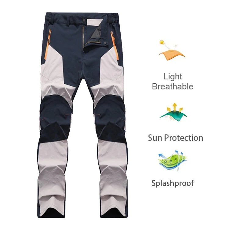 Men Summer Sports breathable Pants Hiking Camping Quick Dry UV Resistant Elastic Thin