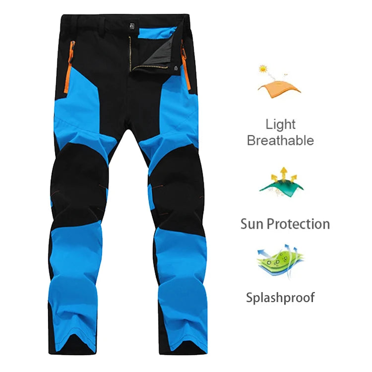 Men Summer Sports breathable Pants Hiking Camping Quick Dry UV Resistant Elastic Thin
