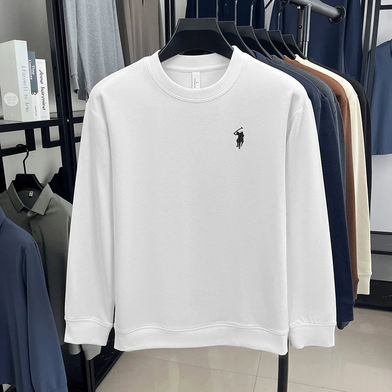 Polo long sleeve trendy pullover loose casual round neck sweatshirt