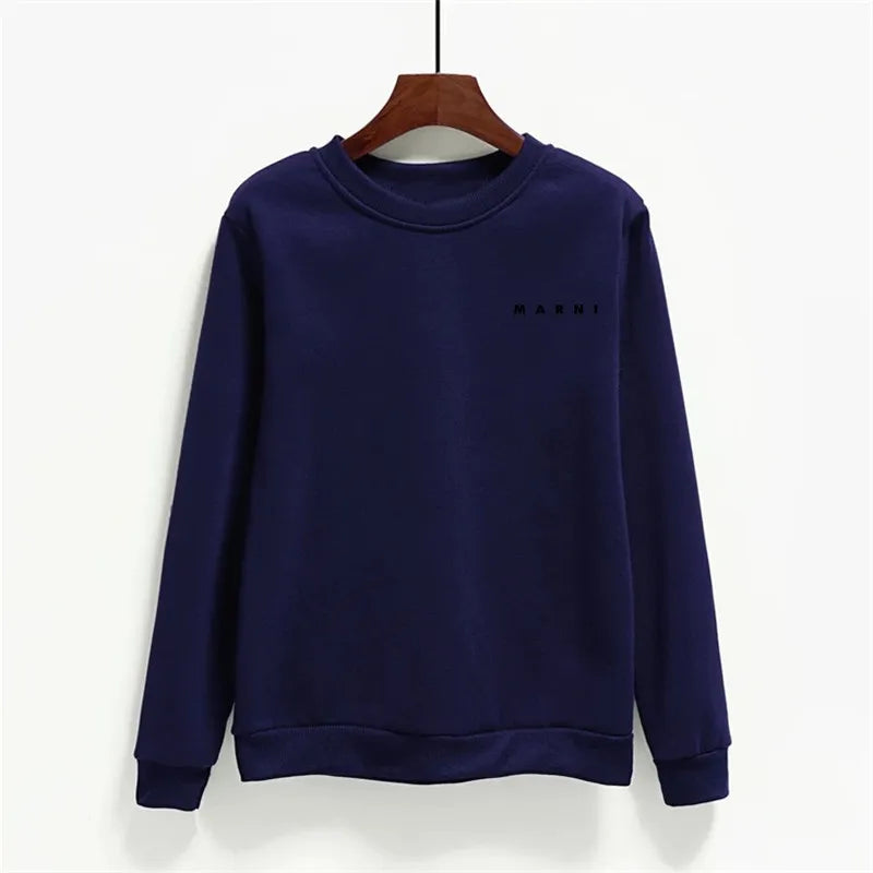 Fashion Letter Print Women Hoodies O-neck Female