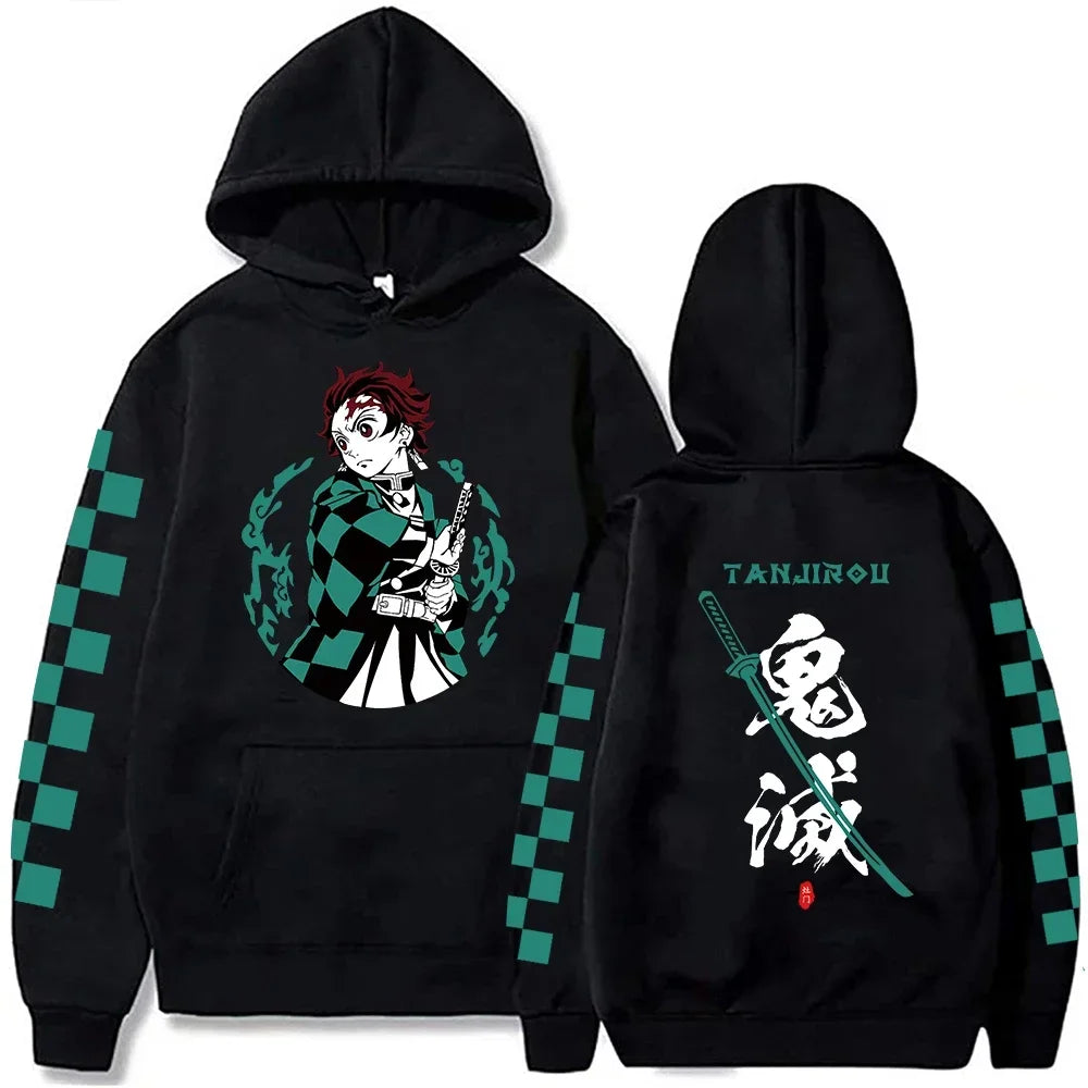 2025 Harajuku Demon Slayer Hoodie Kamado Nezuko Graphic Print Women Sweatshirts