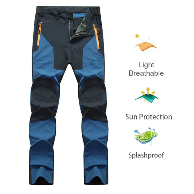 Men Summer Sports breathable Pants Hiking Camping Quick Dry UV Resistant Elastic Thin