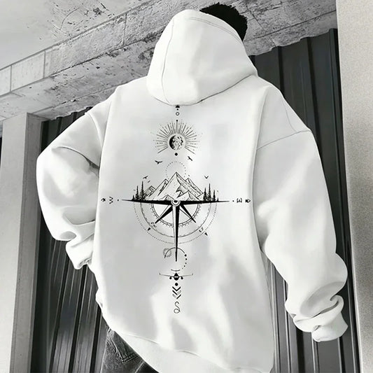 Men's hoodie high-quality print long-sleeved hooded sweatshirts