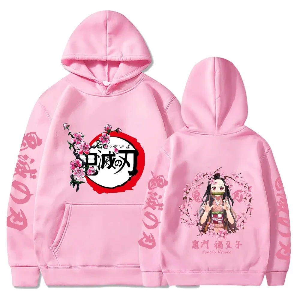 2025 Harajuku Demon Slayer Hoodie Kamado Nezuko Graphic Print Women Sweatshirts