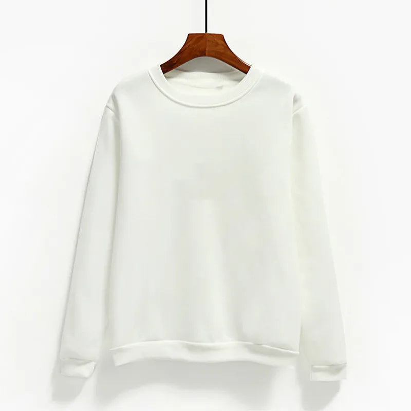 Fashion Letter Print Women Hoodies O-neck Female