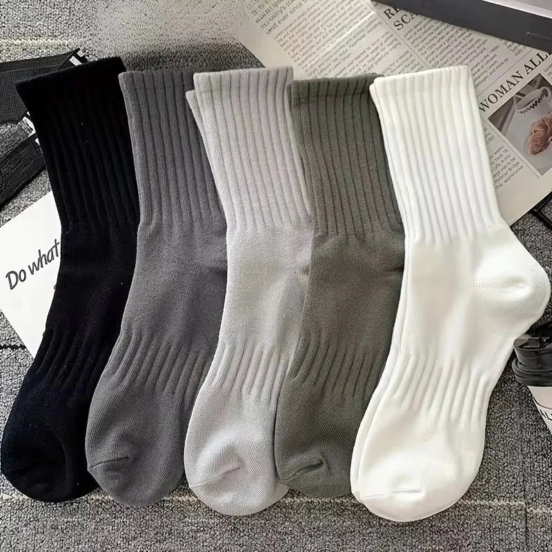 5 Pairs Of Socks, Autumn And Winter Athletic Socks, Sports Trend Socks