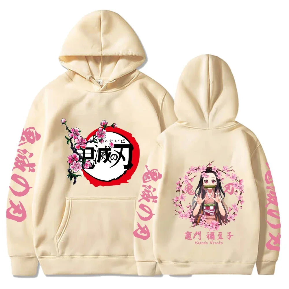 2025 Harajuku Demon Slayer Hoodie Kamado Nezuko Graphic Print Women Sweatshirts