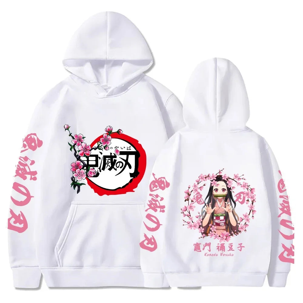 2025 Harajuku Demon Slayer Hoodie Kamado Nezuko Graphic Print Women Sweatshirts