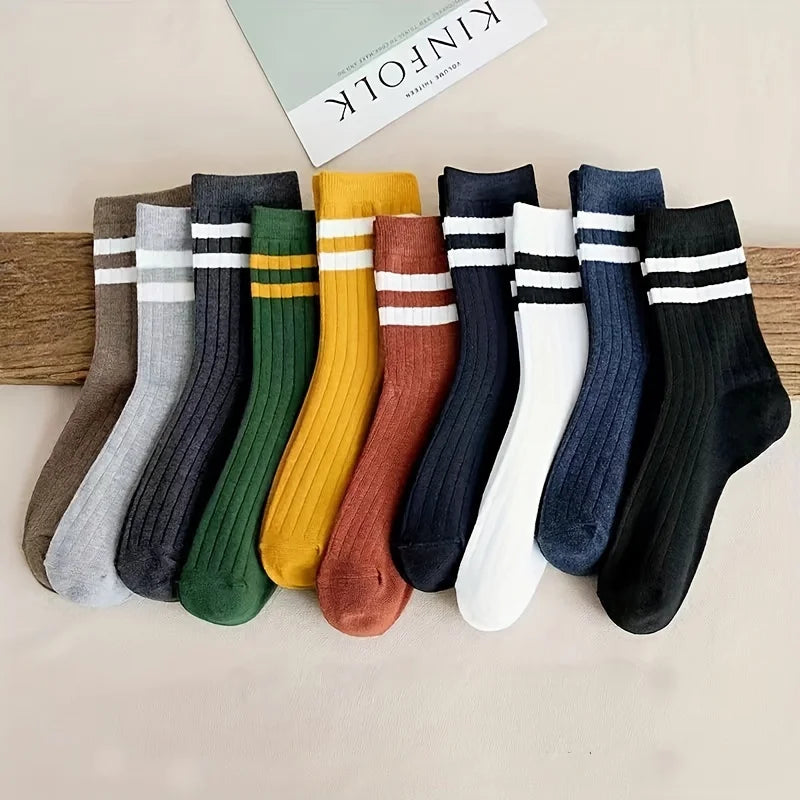 5 Pairs Of Socks, Autumn And Winter Athletic Socks, Sports Trend Socks