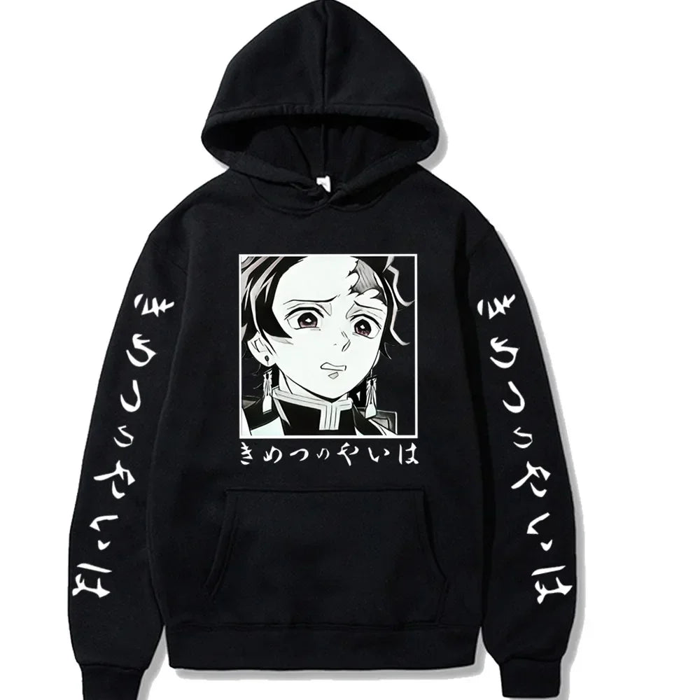 2025 Harajuku Demon Slayer Hoodie Kamado Nezuko Graphic Print Women Sweatshirts