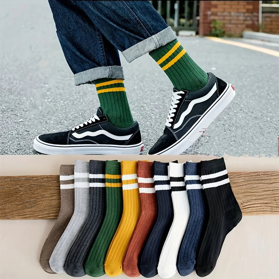 5 Pairs Of Socks, Autumn And Winter Athletic Socks, Sports Trend Socks