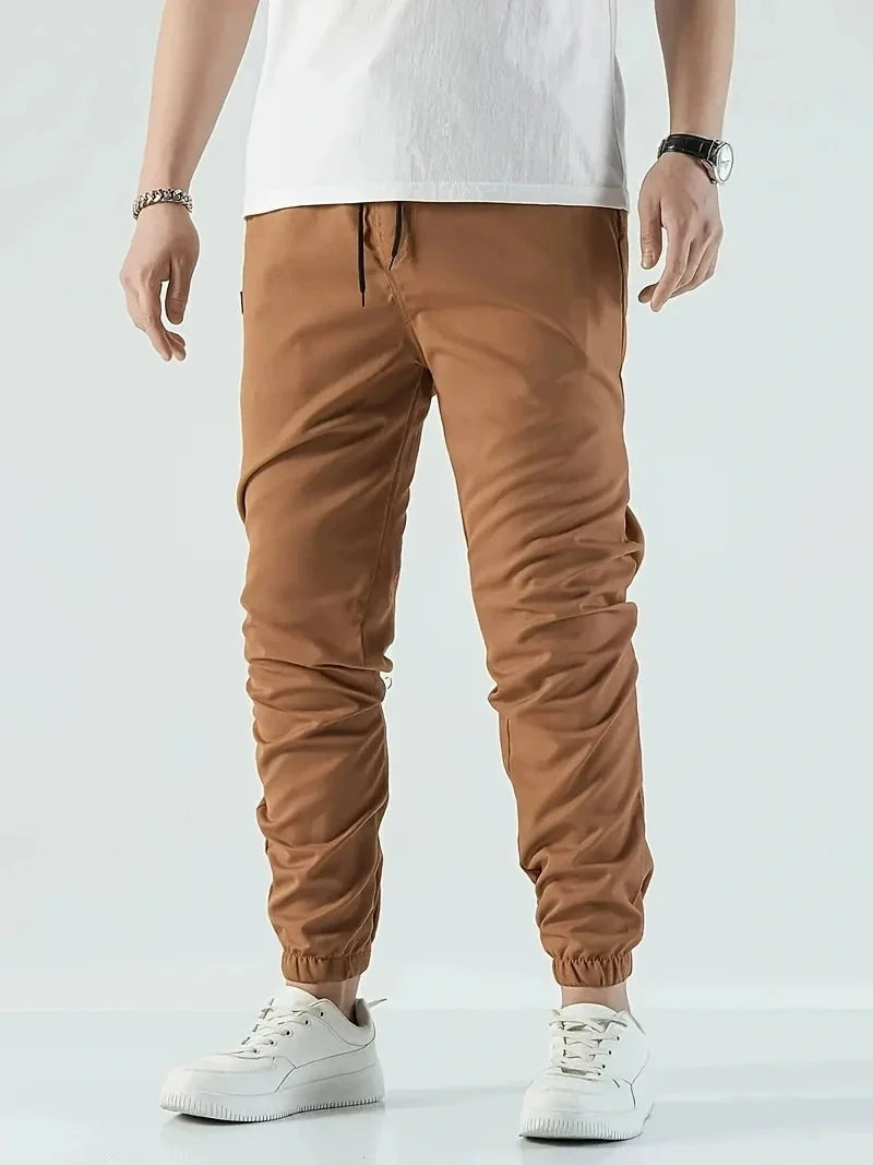 Slim Men Pants sports casual Solid Color Straight Pants thin Woven