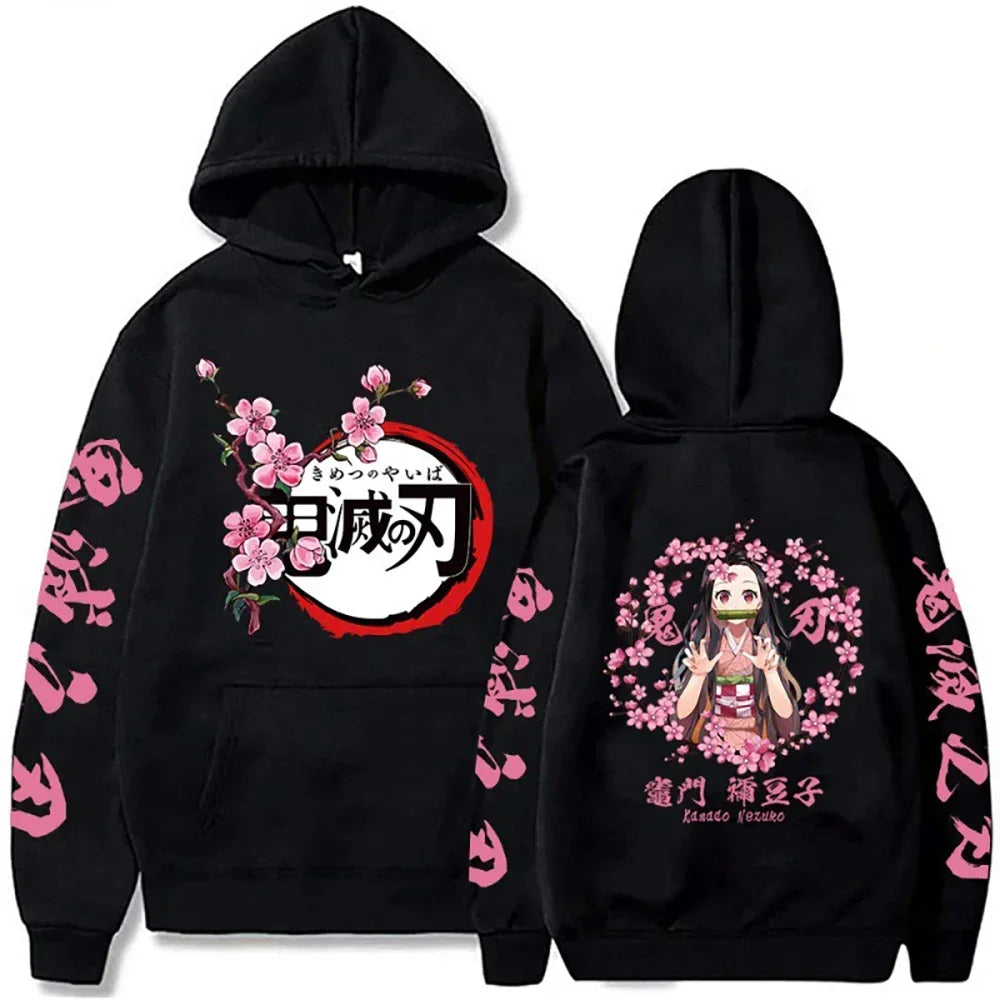 2025 Harajuku Demon Slayer Hoodie Kamado Nezuko Graphic Print Women Sweatshirts