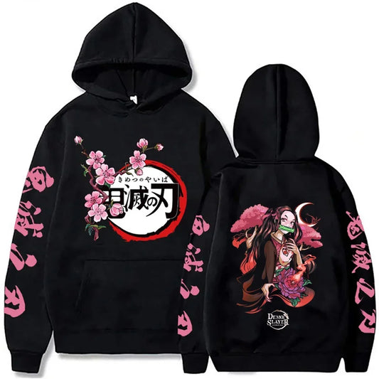 2025 Harajuku Demon Slayer Hoodie Kamado Nezuko Graphic Print Women Sweatshirts