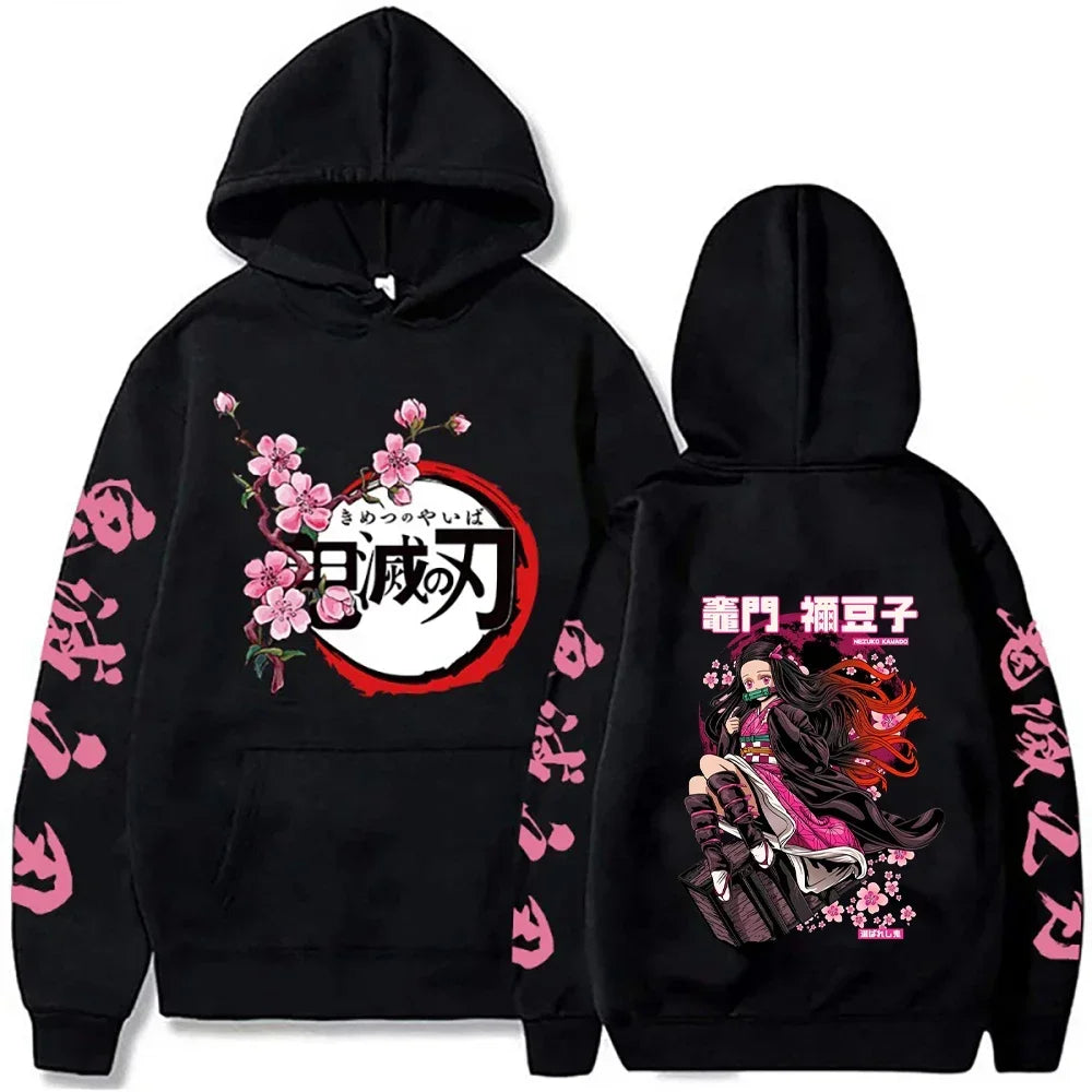 2025 Harajuku Demon Slayer Hoodie Kamado Nezuko Graphic Print Women Sweatshirts