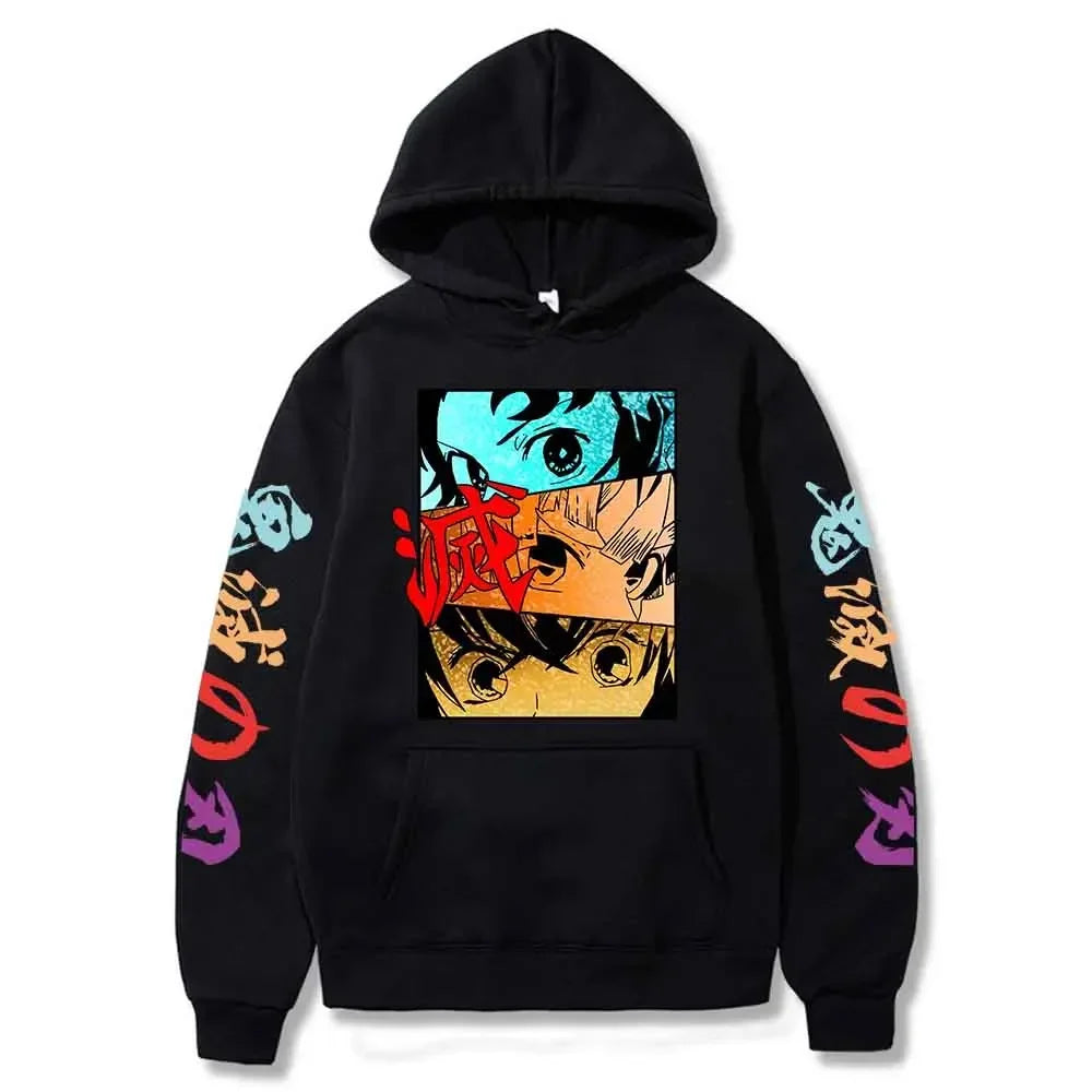2025 Harajuku Demon Slayer Hoodie Kamado Nezuko Graphic Print Women Sweatshirts