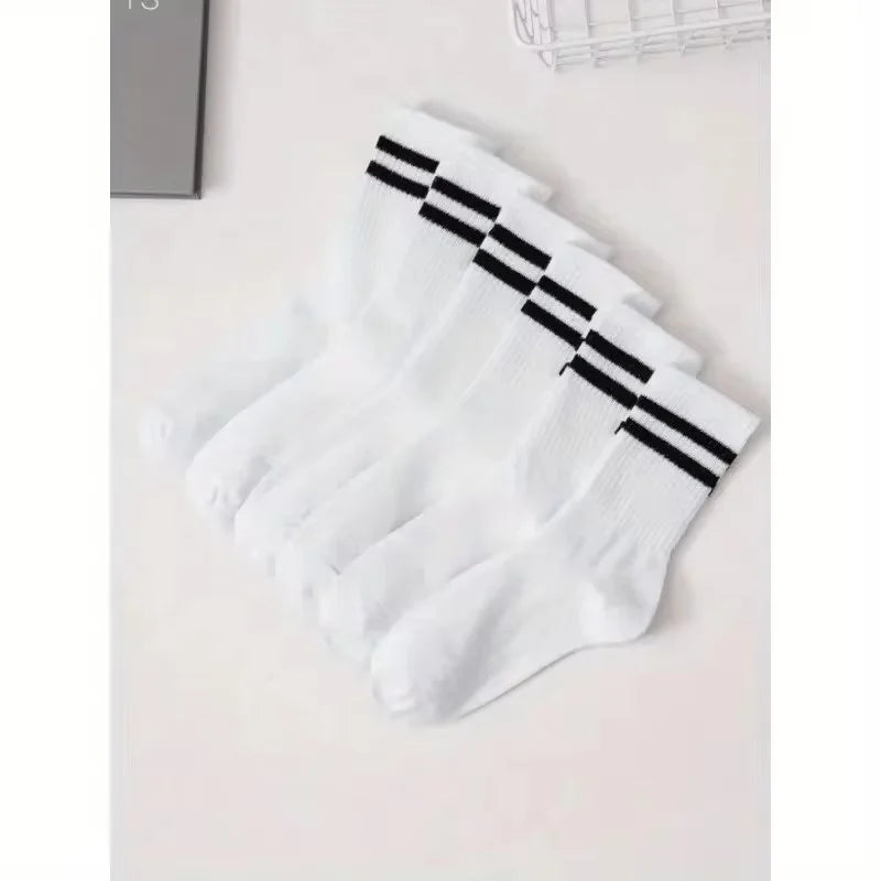 5 Pairs Of Socks, Autumn And Winter Athletic Socks, Sports Trend Socks