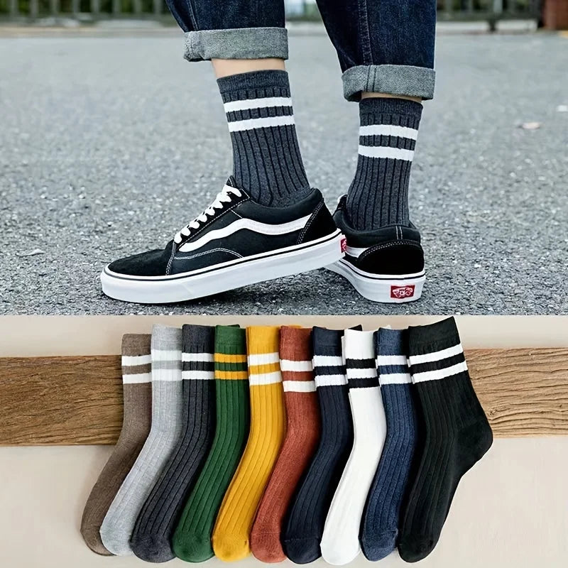 5 Pairs Of Socks, Autumn And Winter Athletic Socks, Sports Trend Socks