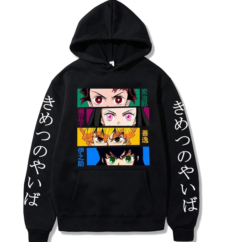 2025 Harajuku Demon Slayer Hoodie Kamado Nezuko Graphic Print Women Sweatshirts