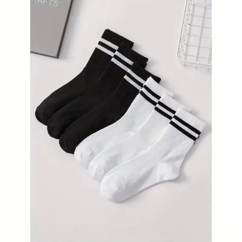 5 Pairs Of Socks, Autumn And Winter Athletic Socks, Sports Trend Socks